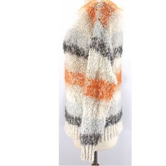 Meadow Rue | Anthropologie | Kennedy Striped Fuzzy Tie Back Sweater | S - Picture 5 of 7